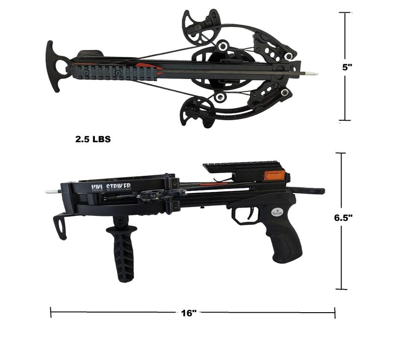 WT 125lb Mini Striker Pistol Crossbow with Red/Green dot Sight-Up to 300 fps, Ideal for Fishing, Hunting and Target Practice