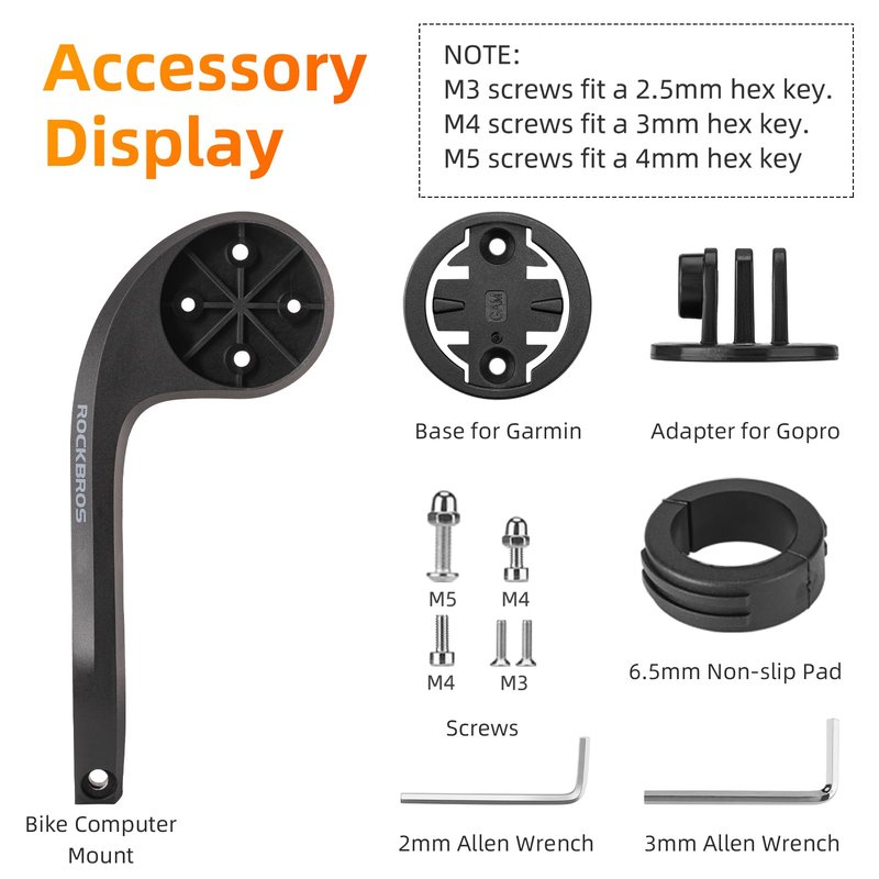 ROCKBROS GPS Bike Computer with Mount, Cycling Computer with Automatic Backlight, Bicycle Odometer IPX6 Waterproof and 600mAH Battery Large Display Screen