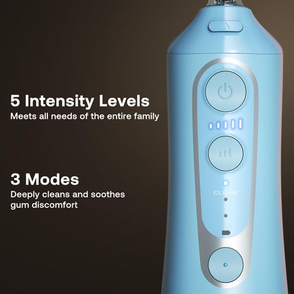 Bitvae Water Dental Flosser for Teeth, Cordless Water Teeth Cleaner Picks, 3 Modes 5 Intensities, IPX7 Waterproof, Rechargeable Water Dental Picks for Cleaning - Black