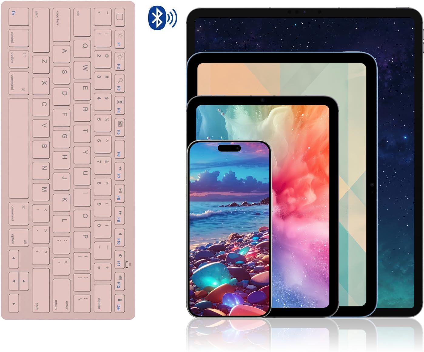 OMOTON Bluetooth Keyboard Compatible with iPad 10th Generation, iPad 10.2 (9th/8th/7th), iPad Pro 13/12.9/11 inch, iPad Air/Mini and More iOS Devices, White