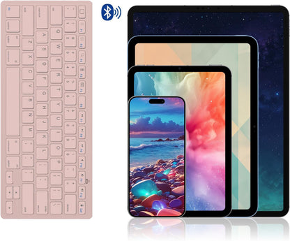 OMOTON Bluetooth Keyboard Compatible with iPad 10th Generation, iPad 10.2 (9th/8th/7th), iPad Pro 13/12.9/11 inch, iPad Air/Mini and More iOS Devices, White