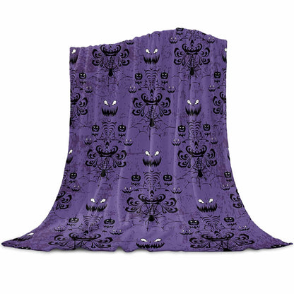 T&H XHome Flannel Fleece Bedding Blanket - 50"x60" Haunted Halloween Mansion - Grim Grinning Ghosts Anime Camp Throw Blanket for Baby Kids Boy Girls Men Women