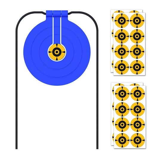 Atflbox Two in One Self-Healing Resetting Target, 8 Inch Gong High Caliber Spinner Target, Shooting Targets for Rifle, Pistol, Airgun, Handgun (Blue)