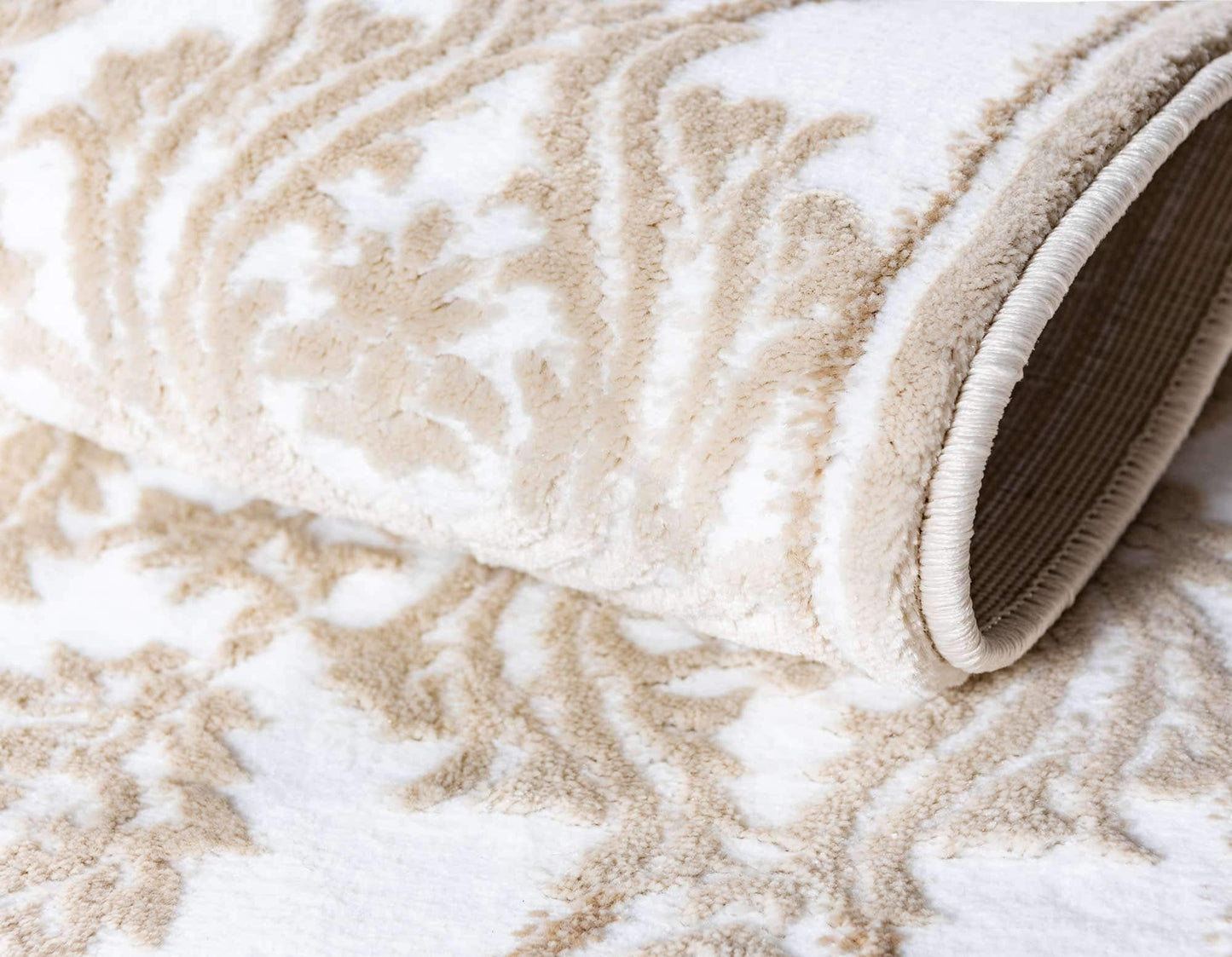 Unique Loom Rushmore Collection Area Rug - Taft (2' x 6' 1" Runner, Snow White/ Beige)