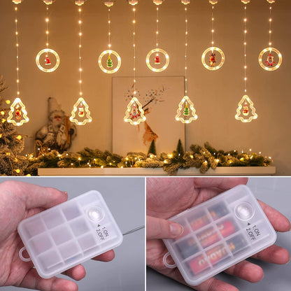 9.8 Ft 120 LED 3D Hanging Lights - Flashing Christmas Decorations for Indoor/Outdoor Use