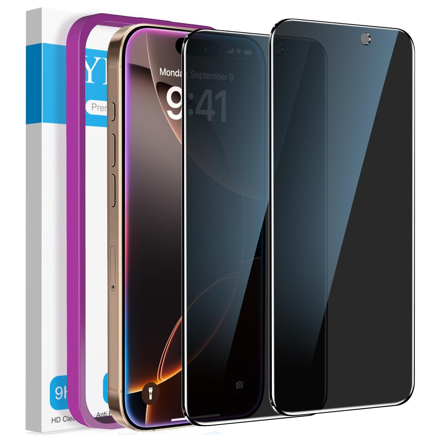 [2 Pack] Privacy Screen Protector for iPhone 11/XR, YMHML Tempered Glass Anti-Spy Bubble Free Case Friendly Easy Installation Film for iPhone 11/XR 6.1 Inch