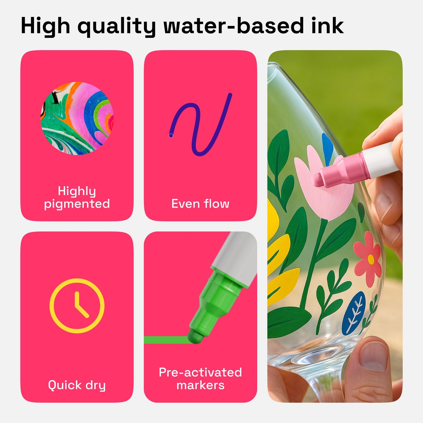 ARTISTRO Acrylic Paint Markers for Rock, Fabric, Wood, Glass, Craft - 24 Quick Dry Dual-Tip Paint Pens for Halloween Decorations - Pumpkin Painting Kit, Drawing Markers, Art Supplies, Christmas Gift