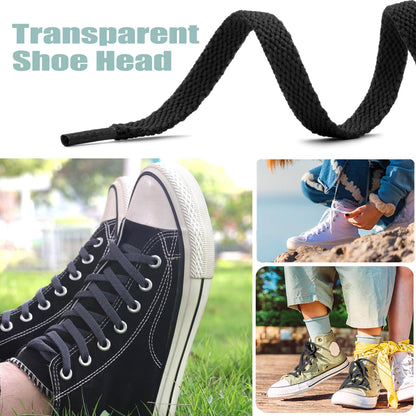 DELELE 2 Pair 63 inch Flat Shoe laces 5/16" Wide Shoelaces for Athletic Running Sneakers Shoes Boot Strings Beige