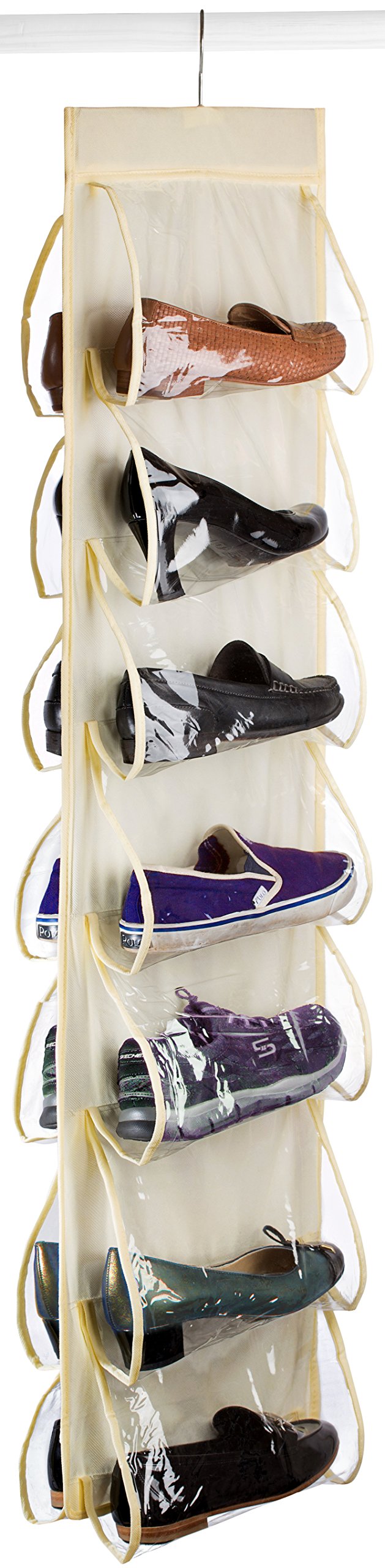 Handy Laundry Hanging Shoe Organizer - 14 Pockets - Clear Pockets Will Protect Your Shoes, Handbags, Purse & Enable You to Find Them Easily. Hang it in a Closet to Keep Your Closet Neat & Organized.