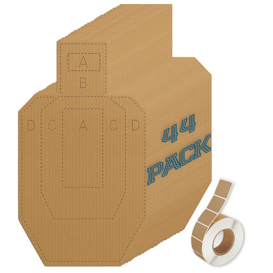 LXVOOEE 44 Pack Cardboard Targets for Shooting, 30 x 18 Inch Cardboard Silhouette Targets for Tactical Practice Self-Defense Training with Pasters