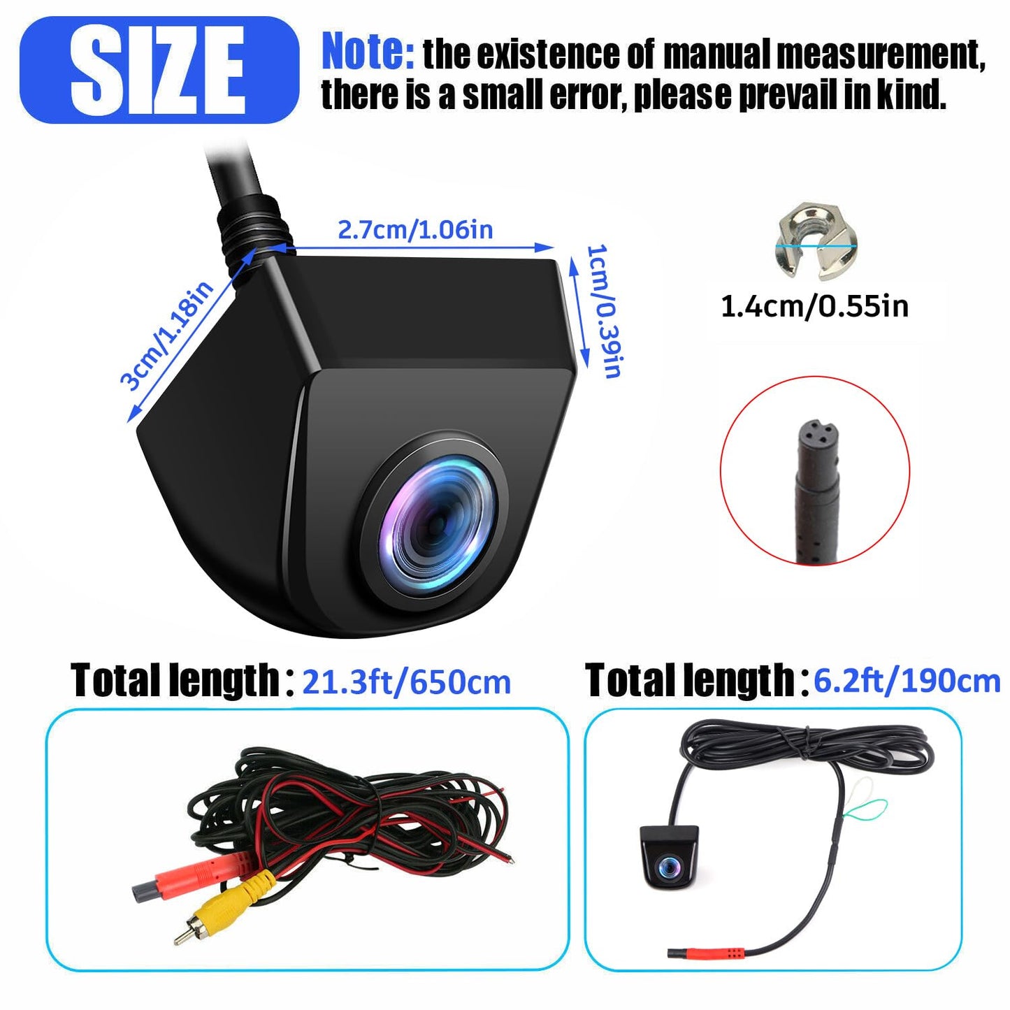 Kairiyard Backup Camera, HD Reverse Rear View Camera 170° Wide View Angel Waterproof Back up Camera Systems for Cars Trucks Pickup SUVs RVs Vans