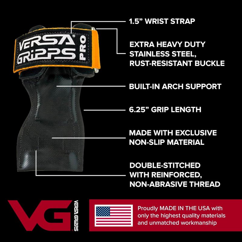 Wrist Straps for Weightlifting - Versa Gripps Pro | Made in USA, Durable Training Accessory