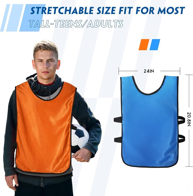 Hercicy 24-Pack Soccer Pinnies Vests - Mercerized Fabric Training Jerseys for Youth & Adults | Multi-Sport Practice