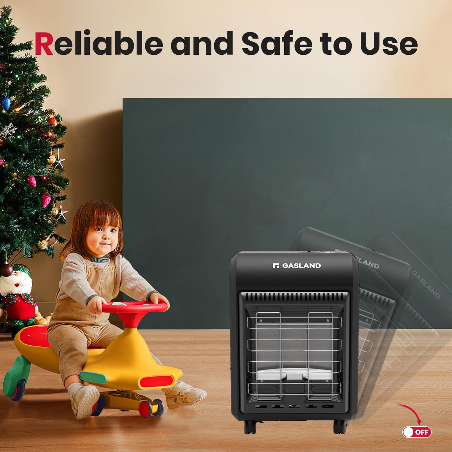 Gasland MHA18BN Propane Radiant heater, 18,000 BTU Warm Area up to 450 sq. ft, Portable LP Gas Heater for Garages, Workshops and Construction Sites, Ultra Quiet Propane Heater with LP Regulator Hose