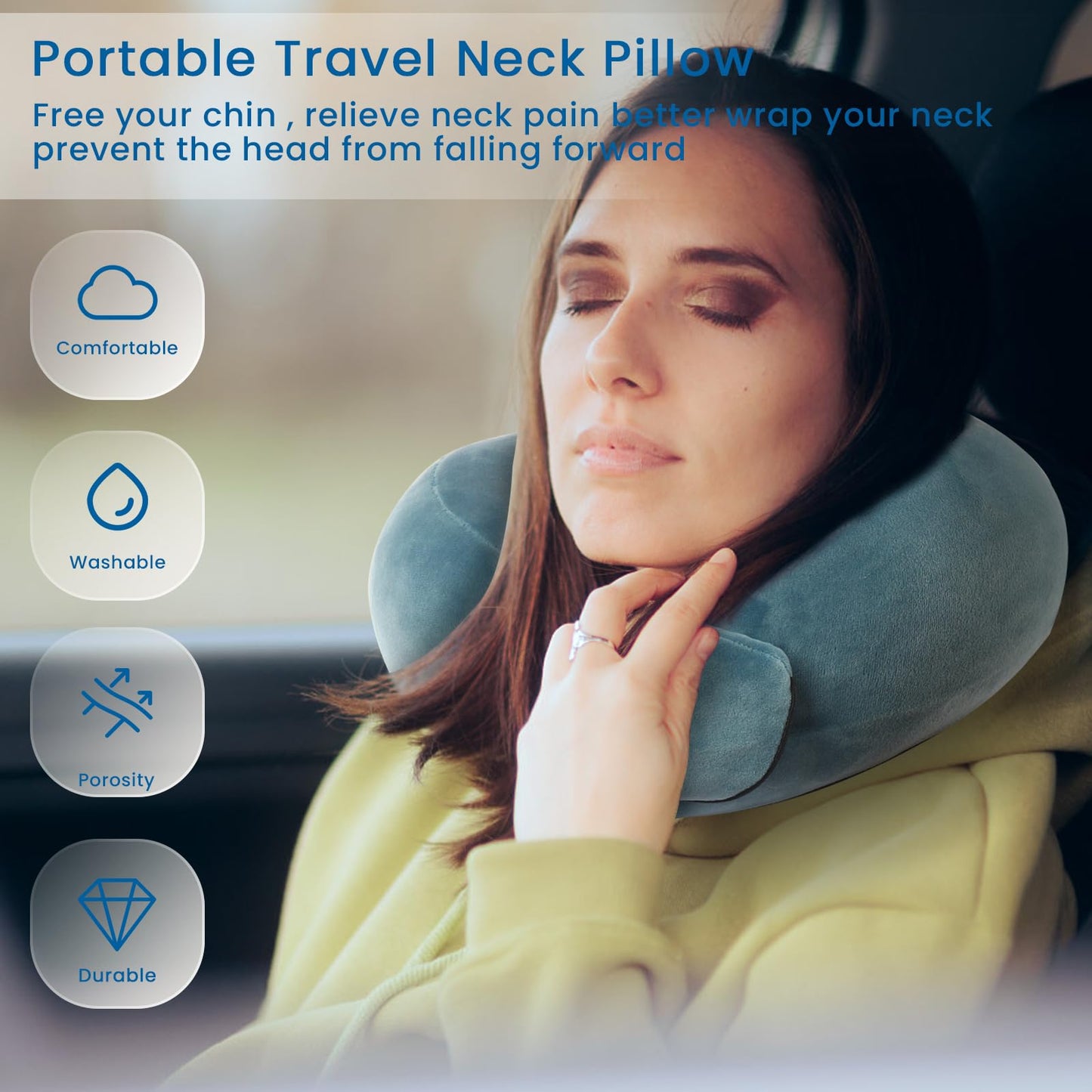 2024 New Memory Foam Travel Pillow for Airplanes,Neck Pillow for Traveling,Neck Plus Travel Pillow,Neck Plus Travel Neck Pillow