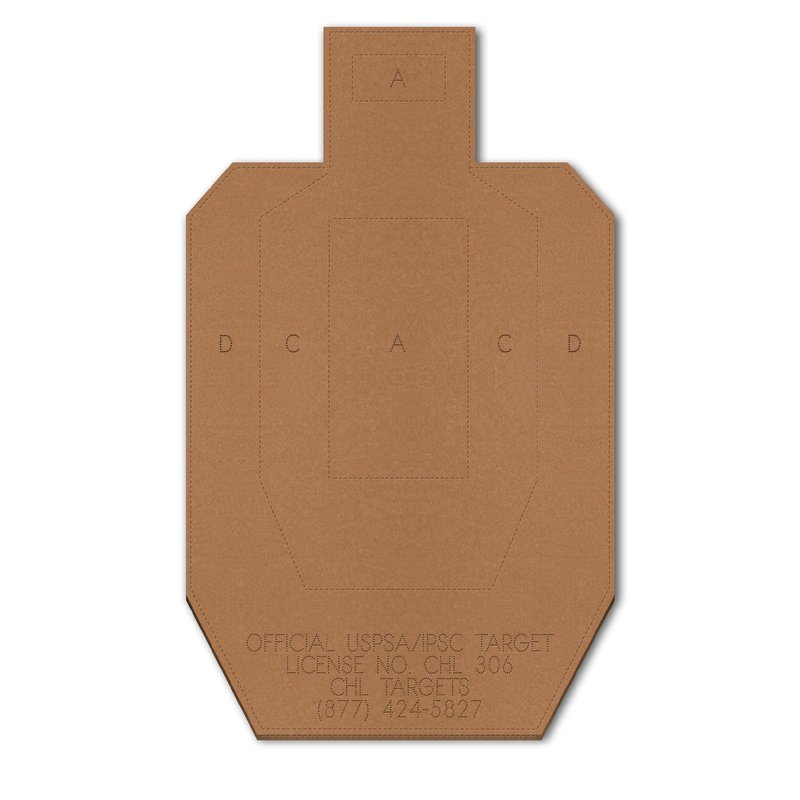 60 Official USPSA Cardboard Targets, Competition Torso Target, Full Size USPSA Cardboard Targets, Silhouette Shooting Target, Rifles, Handguns, & Shotguns, (60 Target Pack, USPSA)