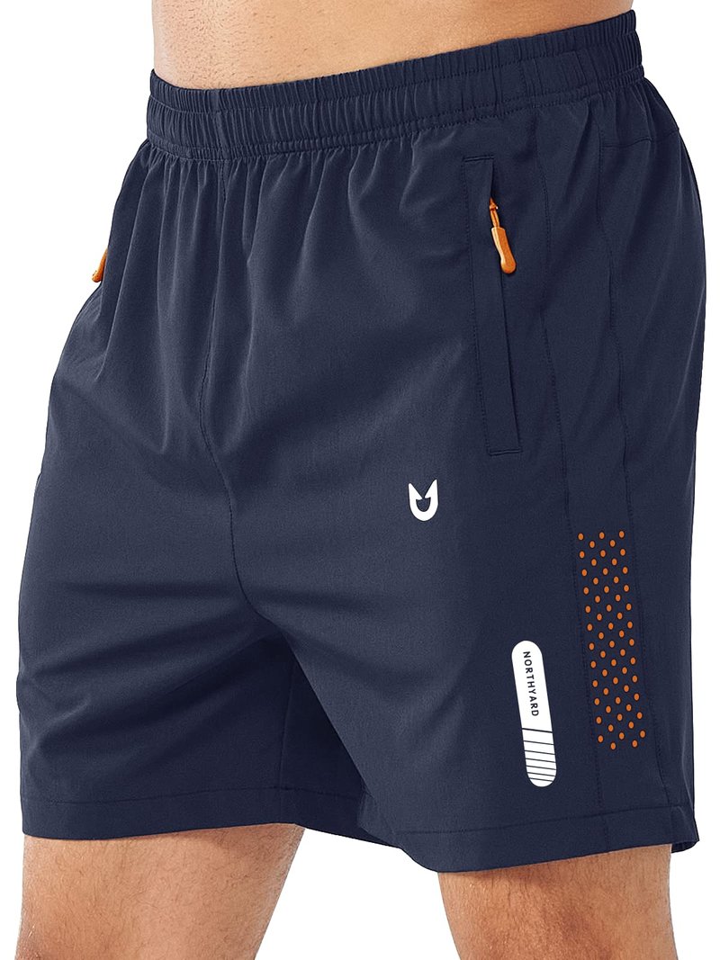 NORTHYARD Men's Athletic Running Shorts Quick Dry Workout Shorts 7"/ 5"/ 9" Lightweight Sports Gym Basketball Shorts Hiking Exercise NAVY-5inch S