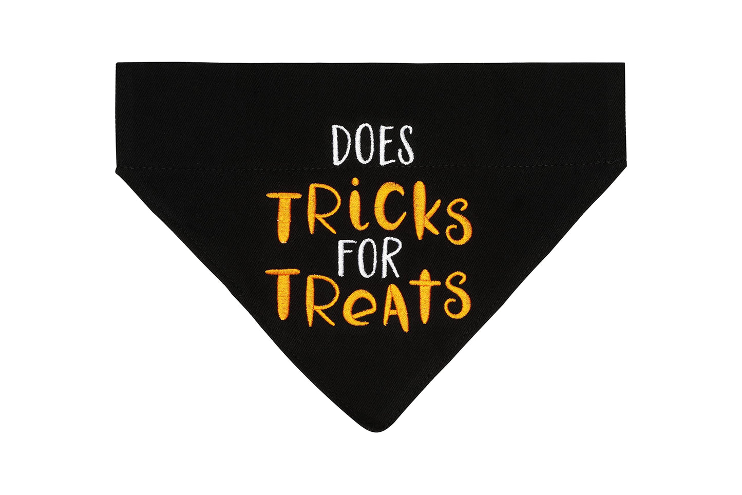 Pearhead Trick or Treat Dog Bandana, Black Halloween Pet Scarf, Slip-On Collar Accessory for Small Medium Pets, Cute Puppy Costume, Fall Seasonal Pet Apparel