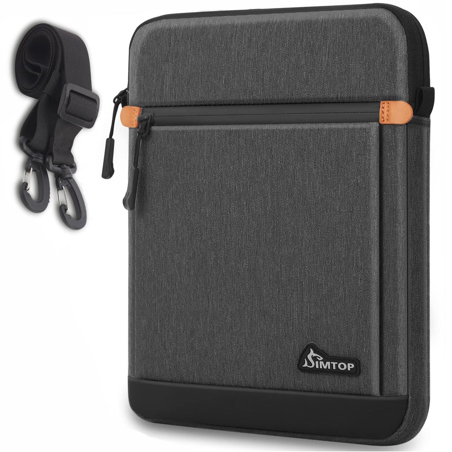 SIMTOP Tablet Sleeve Bag 12.9 Inch, iPad Pro (2018-2023),ipad carrying case with Shoulder Strap, ipad accessories Briefcase messenger bags Waterproof Microsoft Surface Go,Dark Grey