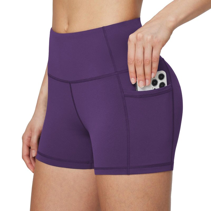 baleaf Gym Shorts Women 3" Biker Workout Yoga Spandex Running Volleyball Tummy Control Compression with Pockets Green XS