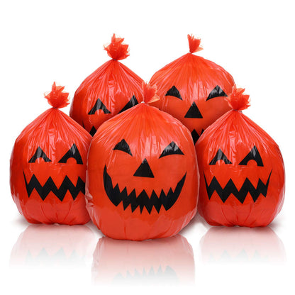 12 Pieces Halloween Lawn and Leaf Bags Pumpkin Pattern Lawn Bags for Outdoor Plastic Halloween Party Decoration for Leaves