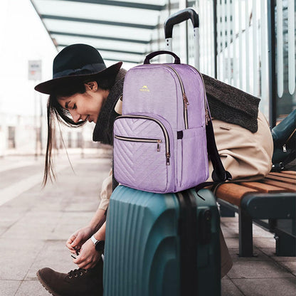 MATEIN Laptop Backpack for Women, School Backpack Bag 15.6 Inch Lightweight for Travel Work With USB Charging Port Waterproof, Anti theft Rucksack Girls Ladies for University College Large, Purple