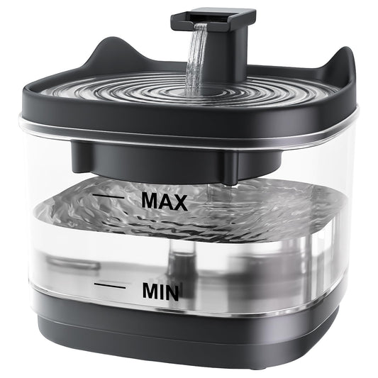 Cat Water Drinking Fountain 75oz - Ultra Quiet Pet Water Dispenser with Isolated Pump, 4-Stage Filtration (2 Filters), Flowing Water for Cats & Small Dogs, Fountain and Stream Modes