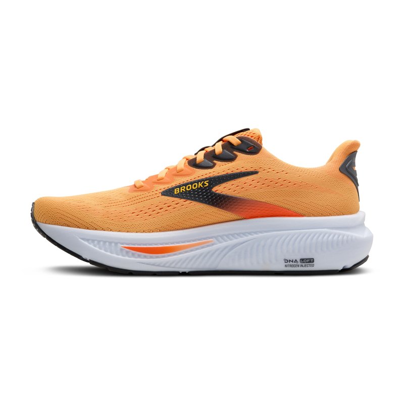 Brooks Men’s Ghost 17 Neutral Running Shoe - Blazing Orange/Yellow/Ebony - 10 Medium