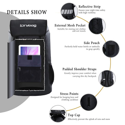 IDRYBAG Waterproof Backpack for Men 25L/45L, Dry Bags Kayak, Dry Backpack Camping Hiking