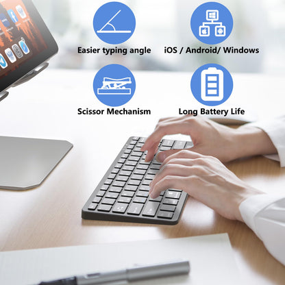 MMK Bluetooth Keyboard, Tablet Keyboard Compatible iPad 11th Generation,iPad 10th/9th/8th & Air 5th/4th, iPda Pro 13/12.9/11-Inch and Air 13/11-Inch Models and More Bluetooth-Enabled Devices-White