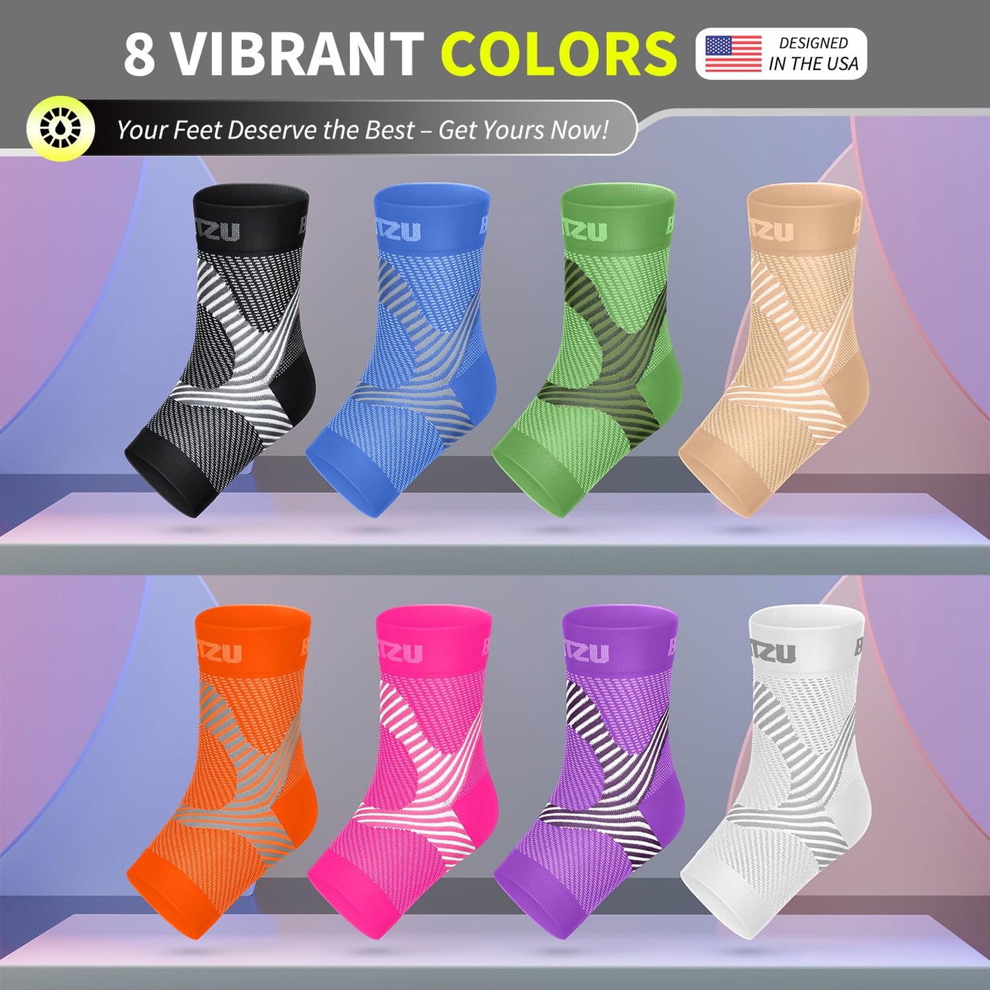 Compression Socks for Plantar Fasciitis, Achilles Tendonitis, Arthritis Relief, Ankle Brace Compression Sleeve with Foot Arch Support, Ankle Wrap for Women, Men, Swelling & Heel Pain Orange L-XL