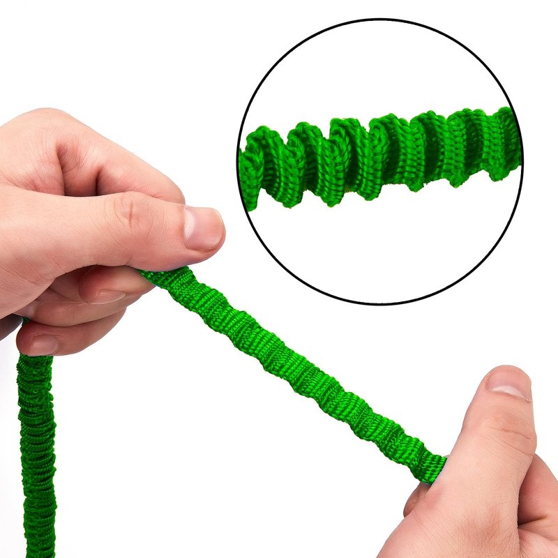 MOOCY Kayak Paddle Leash, 3-7 ft Stretchable Strap Lanyard for SUP, Canoeing, Fishing Accessories - Secure Bungee Rod Holder Tether(Green, 4 Pack)