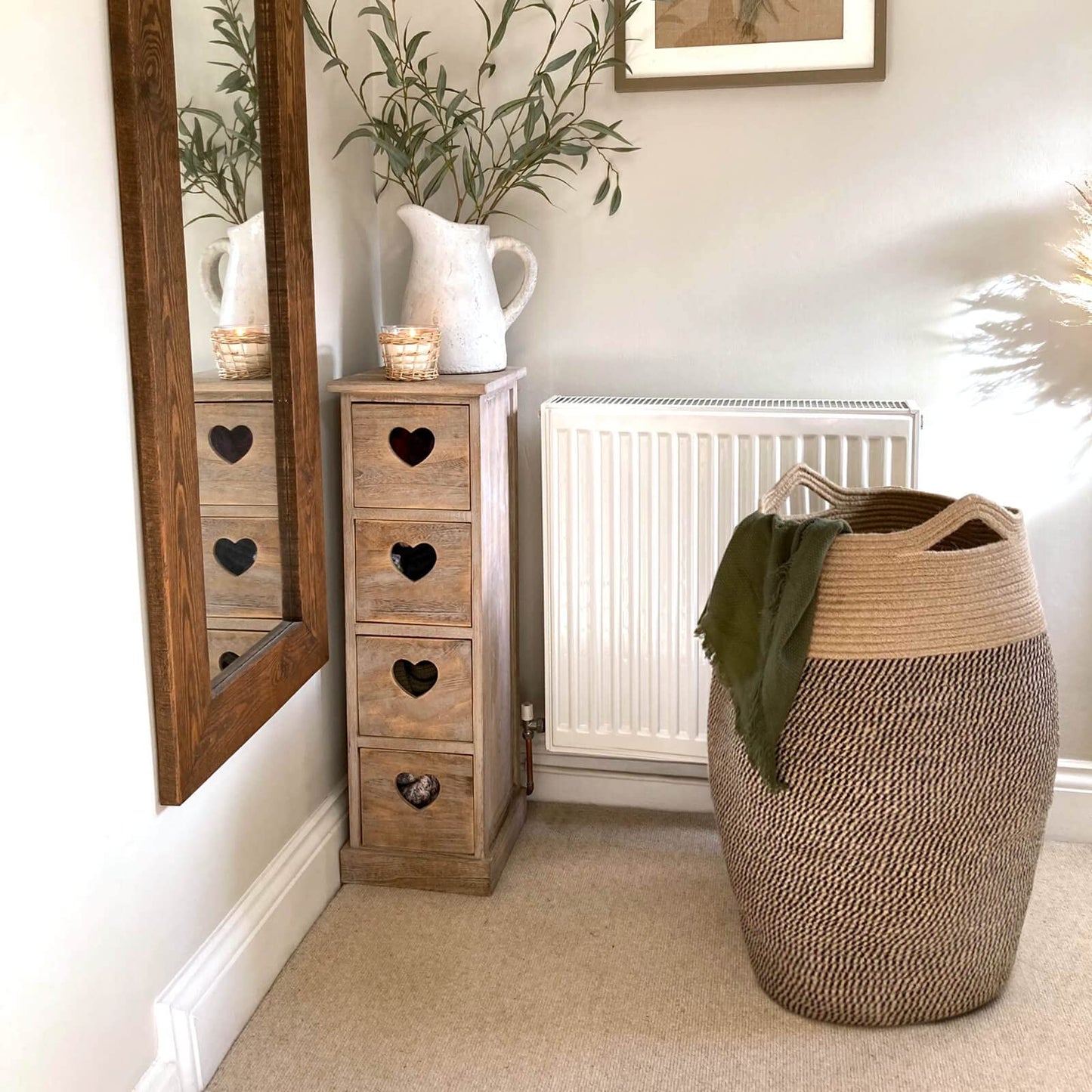 Goodpick 80L Jute Woven Rope Laundry Hamper - Collapsible Clothes Hamper for Bedroom and Laundry Room, 25.6" x 17.7" Tall Modern Baskets for organizing and décor Room