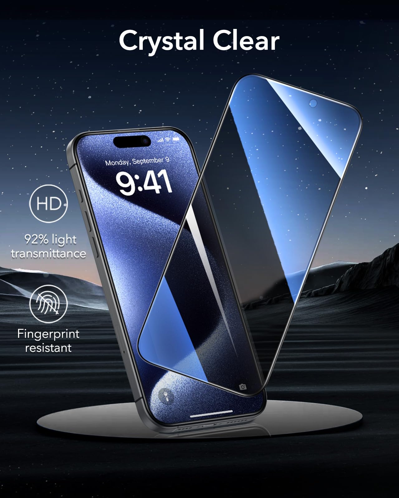 ESR 3 Pack 9H+ Glass for iPhone 16 Pro Max Screen Protector, [Military Grade Shatterproof & Longest Durable] Armorite Ultra-Tough Tempered Glass with UltraFit Tray