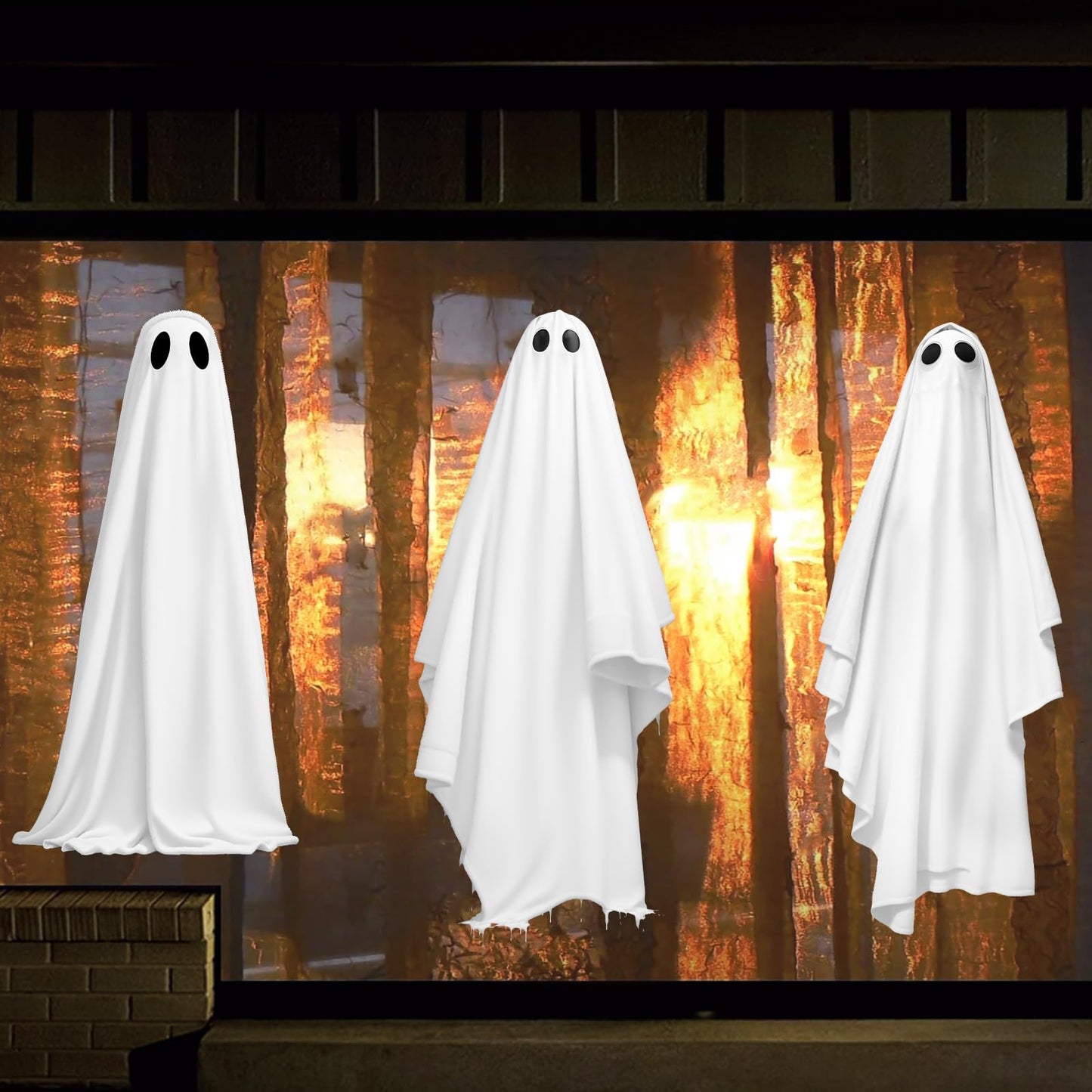 Extra Large Halloween Window Clings Ghosts Mirror Decorations for Glass Windows, Halloween Window Stickers Decals for School Home Office Party Supplies