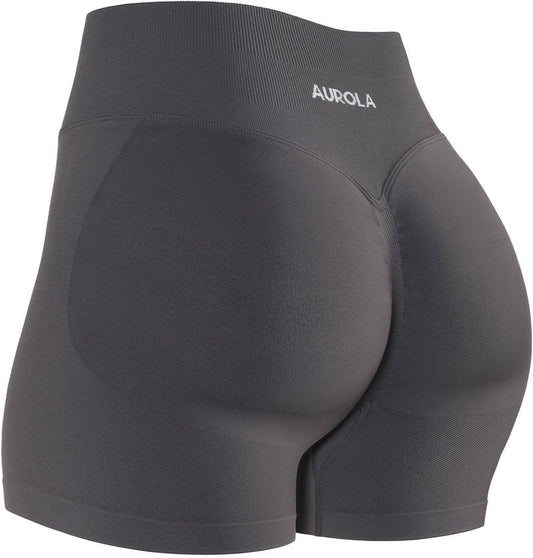 Aurola Workout Shorts for Women - No Roll-Up, Squat-Proof, Seamless Compression | Sizes 2.5-6.5