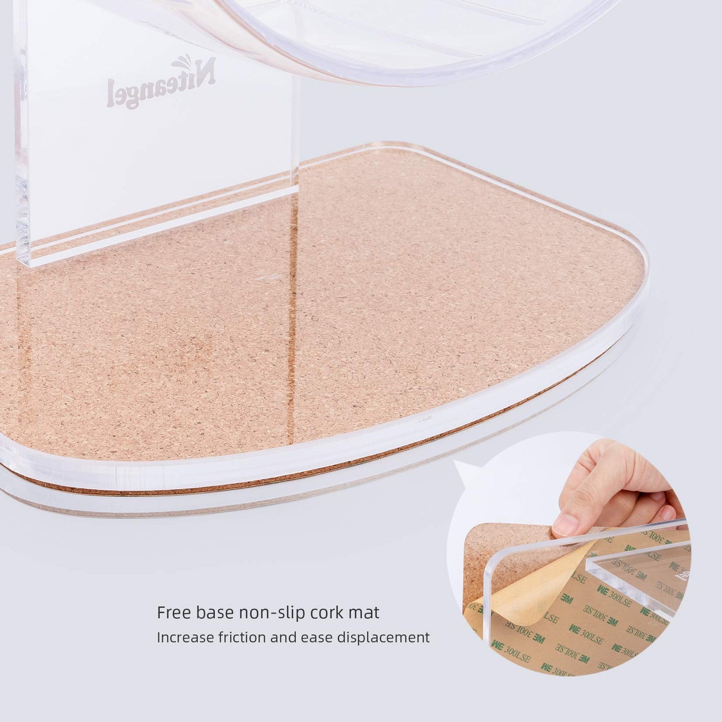 Niteangel Super Silent Hamster Exercise Wheels - Quiet Spinner Hamster Running Wheels with Adjustable Stand for Hedgehog Gerbils Mice Or Other Small Animals (Small, Transparent)