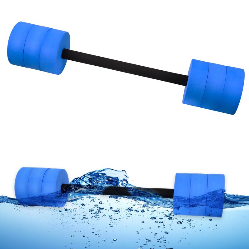 Hikeen Aquatic Exercise Dumbbells Water Dumbbell Pool Resistance Aquatic Fitness Barbells High-Density EVA Foam Pool Weights Dumbbells, for Water Aerobics Weight Loss (1 Blue Long barbell)