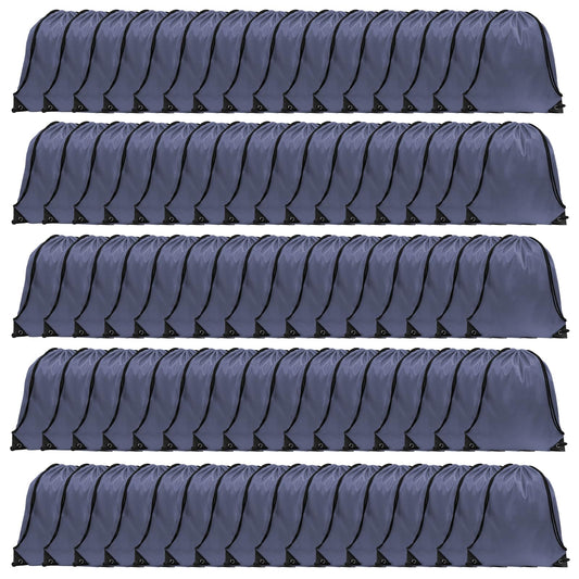 GoodtoU Drawstring Backpacks, Drawstring Bags Nylon Backpack Draw String Back Bag Bulk Cinch Sack Drawstring Gym Bag Drawstring Backpack for Sport, Traveling, Team (Grey, 80Pcs)