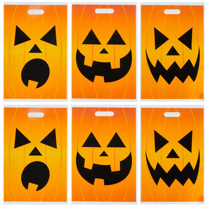 JOYIN 72 Pcs Halloween Goodie Bag, Pumpkin Plastic Candy Bags for Kids trick or treating, Halloween Jack o' Lantern Trick or Treat Bags for Snacks Party Favors, Treats Party Supplies