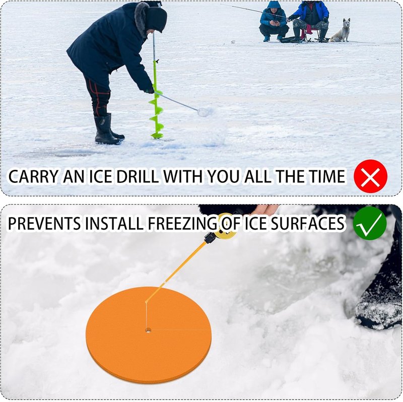 6 Pcs Ice Fishing Hole Covers - 12 Inch Foam Insulator Tip Ups for Winter Fishing Equipment