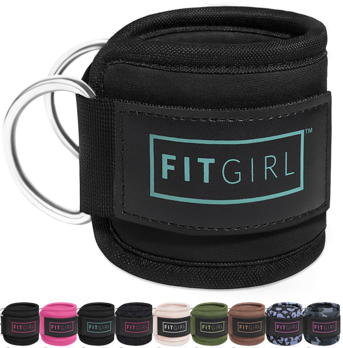 FITGIRL - Ankle Strap (Single) for Cable Machines and Resistance Bands, Work Out Cuff Attachment for Home & Gym, Glute Workouts - Kickbacks, Leg Extensions, Hip Abductors, Women Only (Mint, Single)