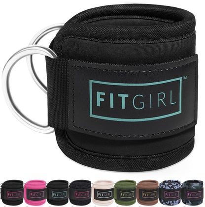 FITGIRL - Ankle Strap (Single) for Cable Machines and Resistance Bands, Work Out Cuff Attachment for Home & Gym, Glute Workouts - Kickbacks, Leg Extensions, Hip Abductors, Women Only (Mint, Single)