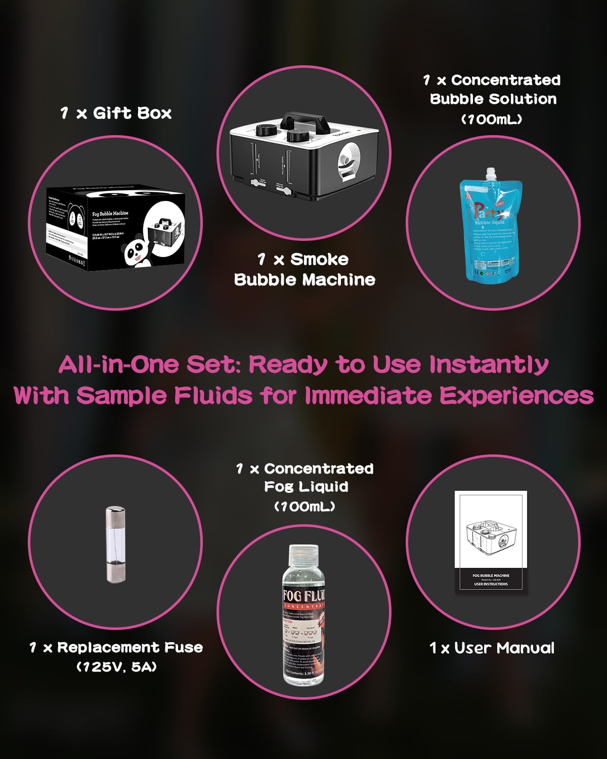 Fog Machine, No Spill Fog Bubble Machine, Portable Smoke Bubble Machine, Bubble Fogger, Bubble Fog Combo Machine for Indoor Outdoor Party Wedding Birthday Photograph Christmas Halloween