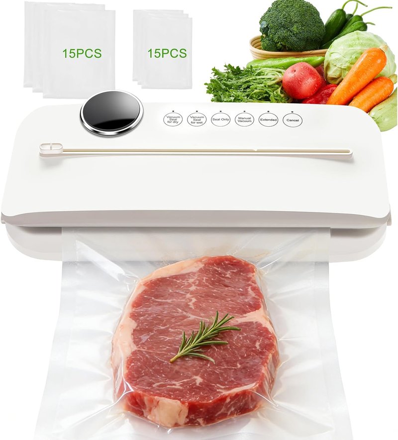 Food Vacuum Sealer Machine - High Suction 85Kpa | One-Touch Dry & Wet Mode, Compact Design for Kitchen Storage & Meal Prep