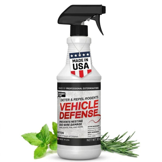 Exterminators Choice Vehicle Defense Spray - 32 Ounce Peppermint Car Spray for Mice & Rats - Rat Protection for Car Engine - Anti Squirrel Solution for Vehicles & Trucks
