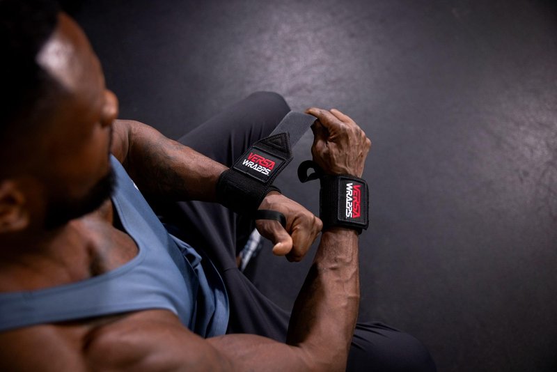 Versa Wrapps for Powerlifters, Bodybuilders, and All Athletes, Complement to Our Lifting Grips, Made in the USA, Black, 12"