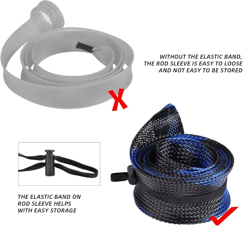 Fishing Rod Sleeve - Braided Mesh Rod Protector for Spinning, Casting, Musky, Ice, Fly & Spey Rods | Durable & Lightweight Design