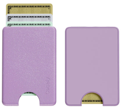 Casely MagWallet | Starfish Wishes | Coral Pink Shimmer | Slim Wallet Card Holder | Compatible with MagSafe | Soft-Touch Hard Silicone | Holds Up to 3 Cards