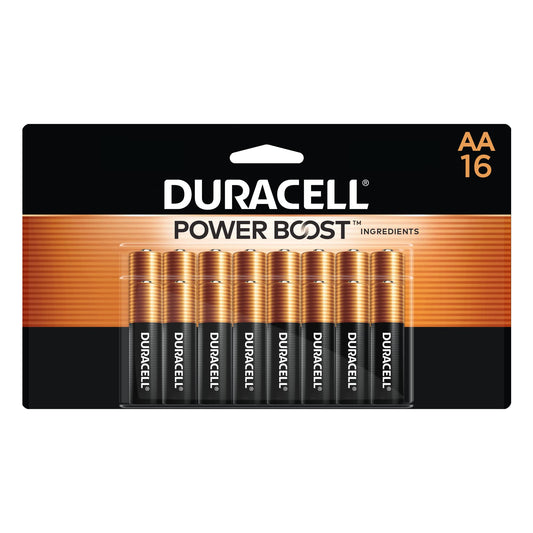 Duracell Coppertop AA Batteries with Power Boost Ingredients, 16 Count (Pack of 1) Long-lasting Alkaline Double AA Battery for Household and Office Devices